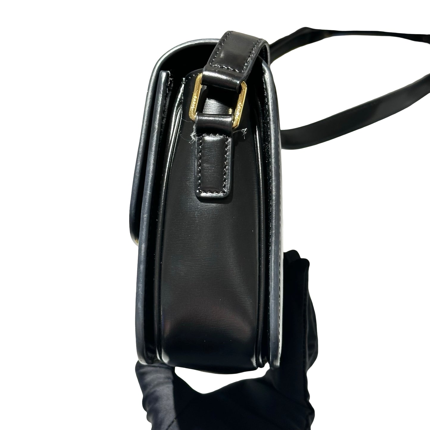 Used CÉLINE Trimphe Teen Cross Body Bag Black GHW
