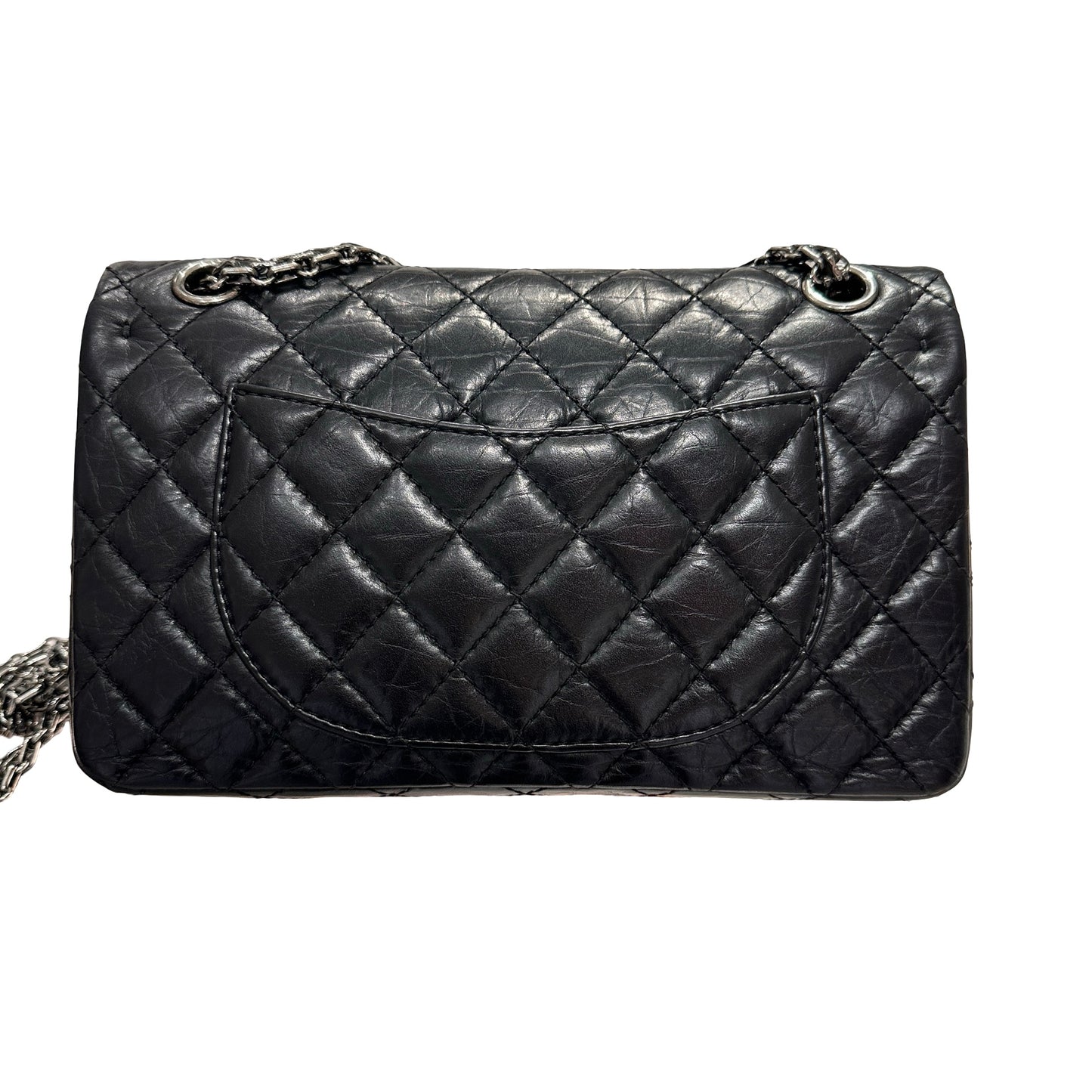 Used CHANEL 2.55 Shoulder Bag Black PHW