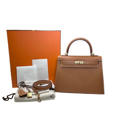 Used Hermès Epsom leather kelly 25 Shoulder Bag Gold GHW