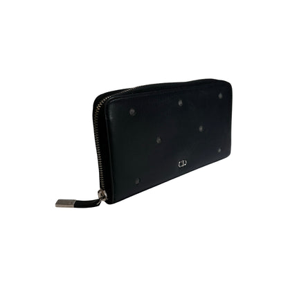 Used DIOR Leather Dior Homme Zipped Wallet Long wallet Black PHW