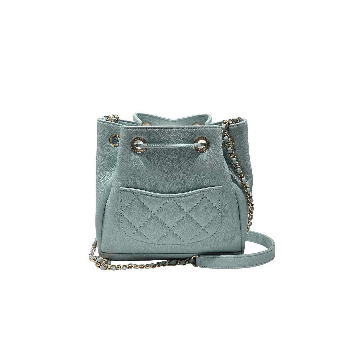 Used CHANEL Cross Body Bag Blue GHW