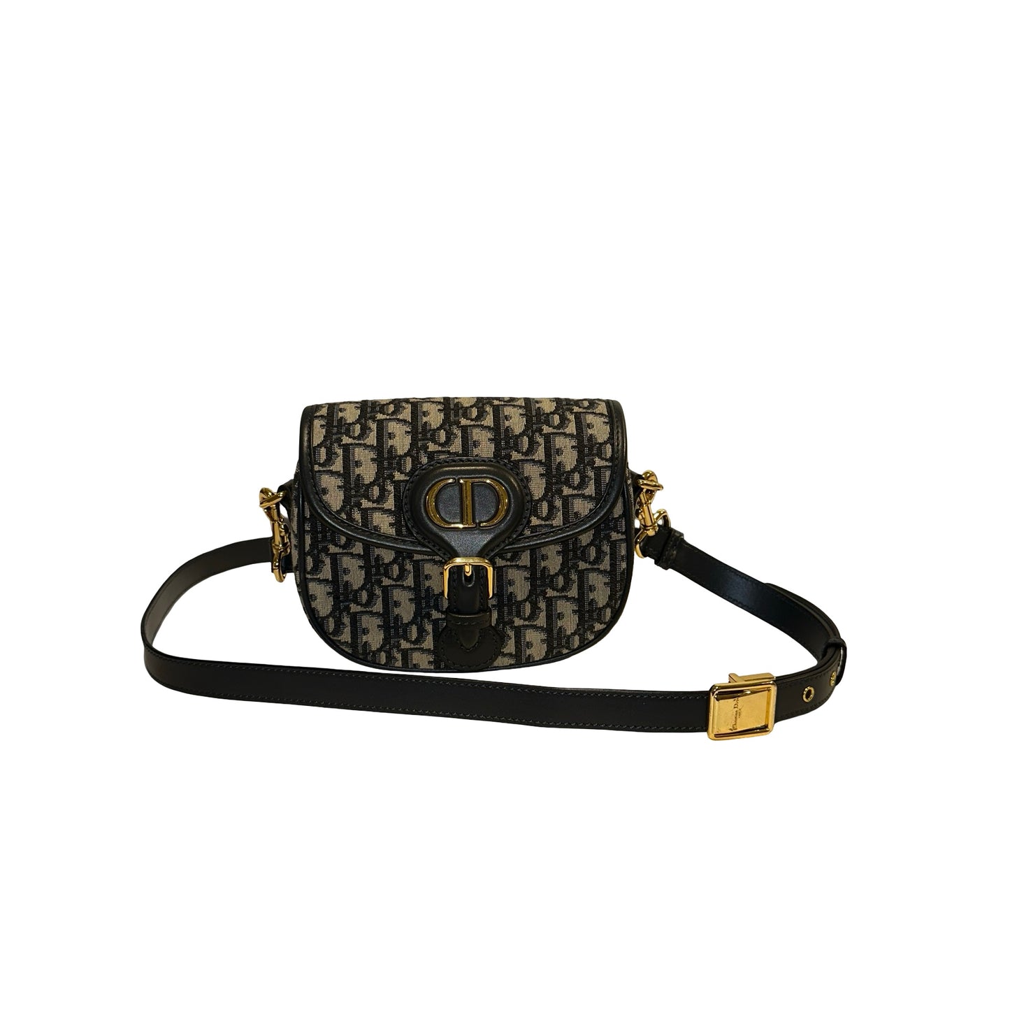 Used DIOR Oblique Jacquard Bobby Shoulder Bag Blue Navy GHW