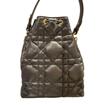 Used DIOR Caro Bucket Bag Black GHW