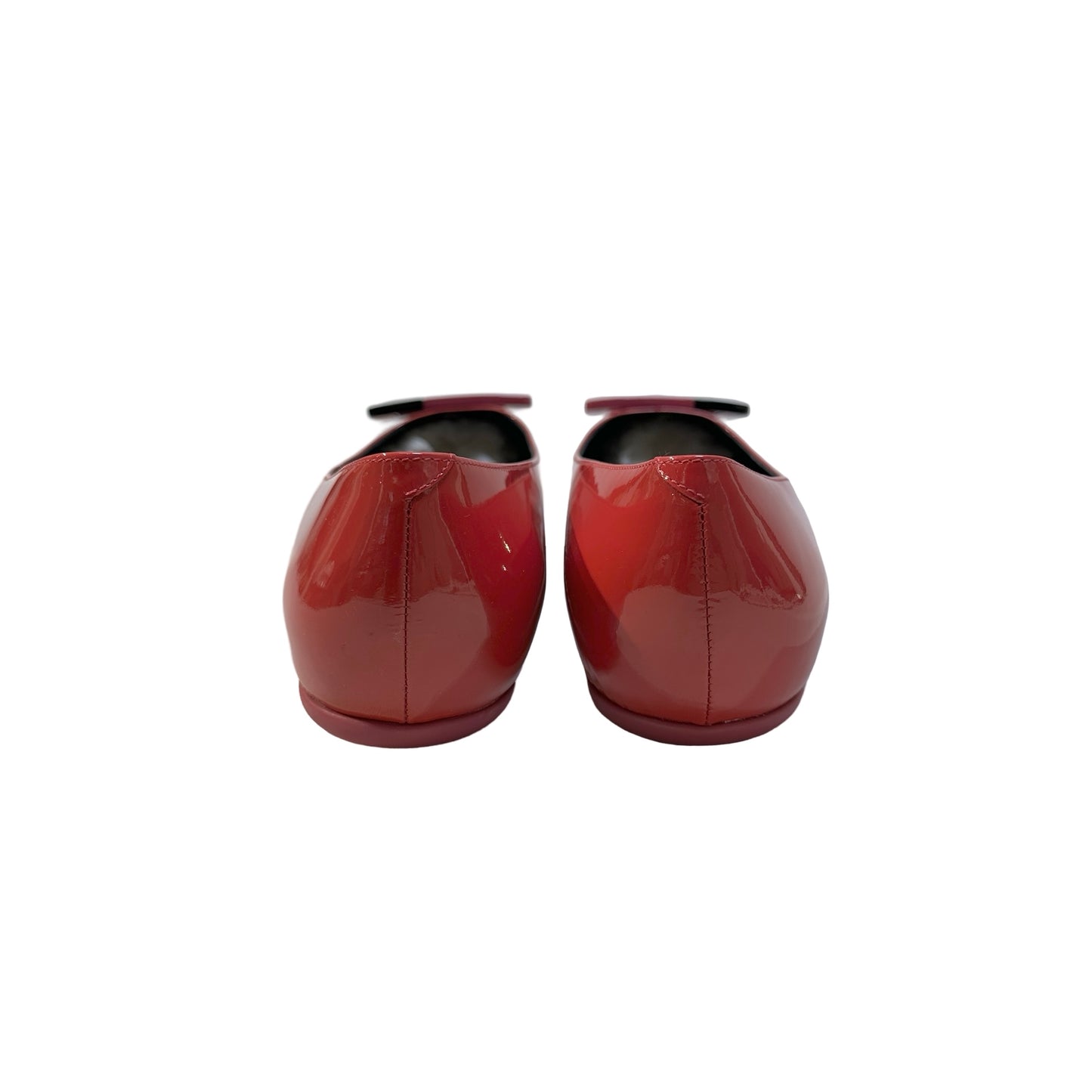 Used ROGER VIVIER Patent Leather Belle Vivier Trompette Shoes Red
