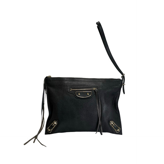 Used BALENCIAGA Leather Classic City Crossbody Bag Black