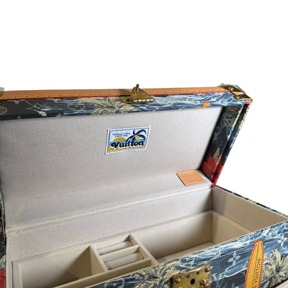 Used LOUIS VUITTON Calfskin Leather Monogram Box Box Blue Brown GHW