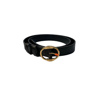 New Céline Calfskin Leather Belt Black GHW