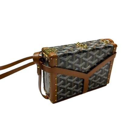 Used GOYARD Goyardine Minaudiere Crossbody Bag Black Brown