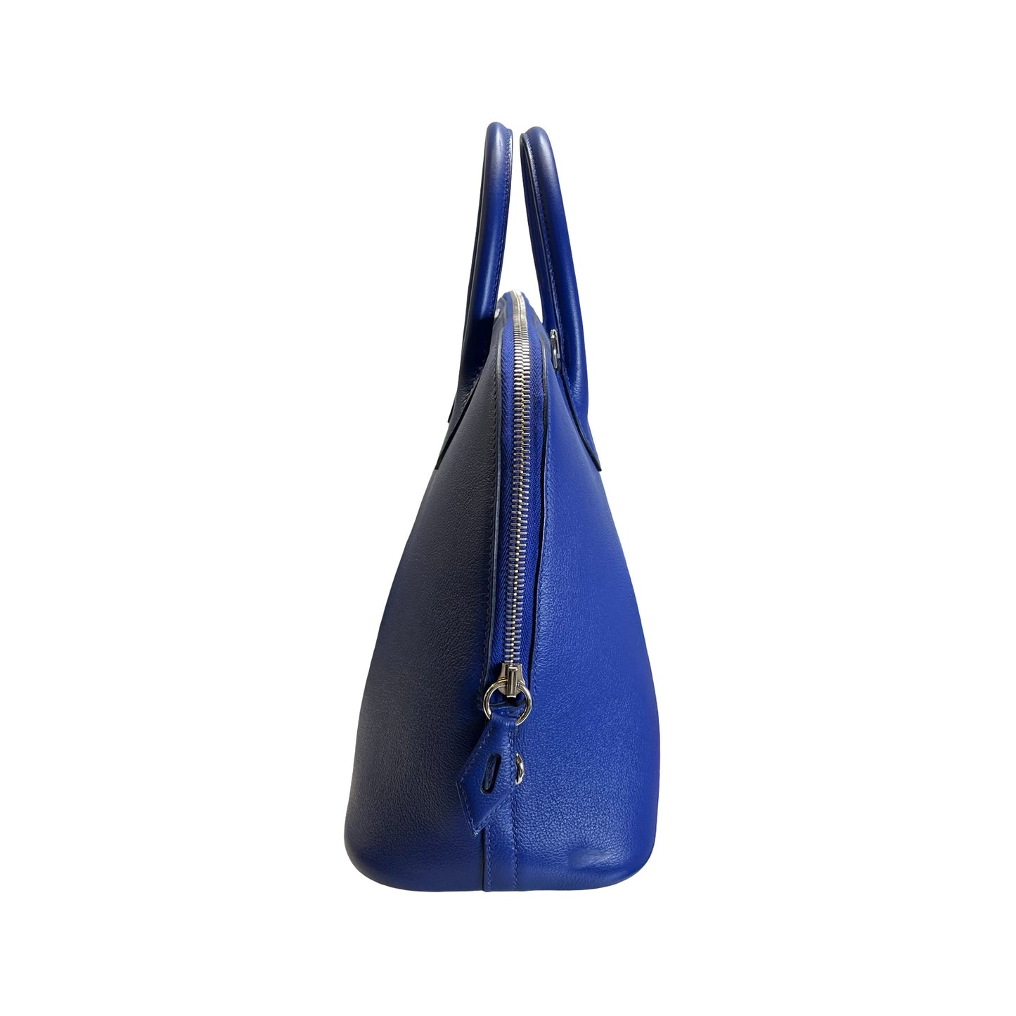 Used HERMES Evercolor Bolide 30 Handbag 7T Blue Electric