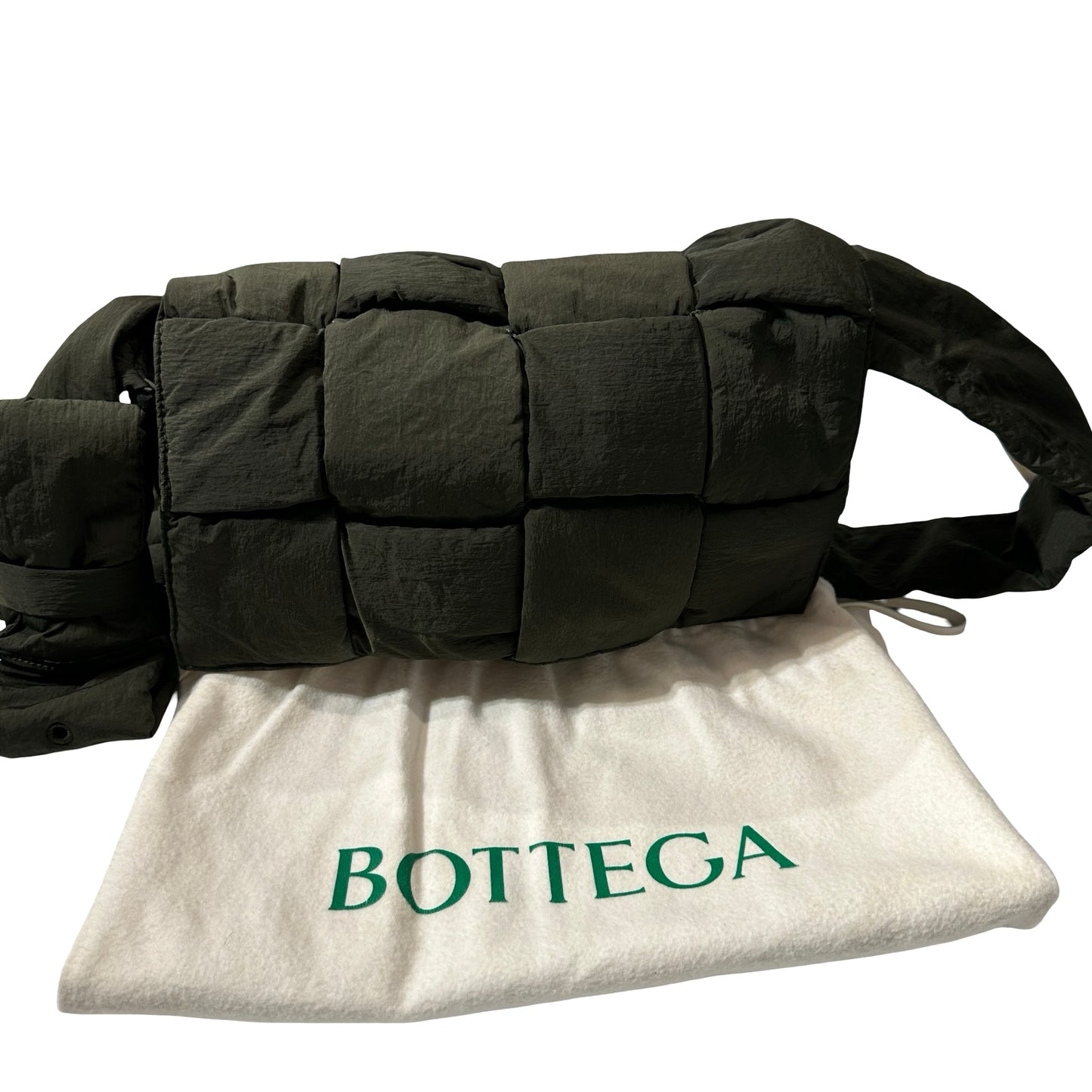 Used BOTTEGA VENETA Nylon Cassette Cross Body Bag Green