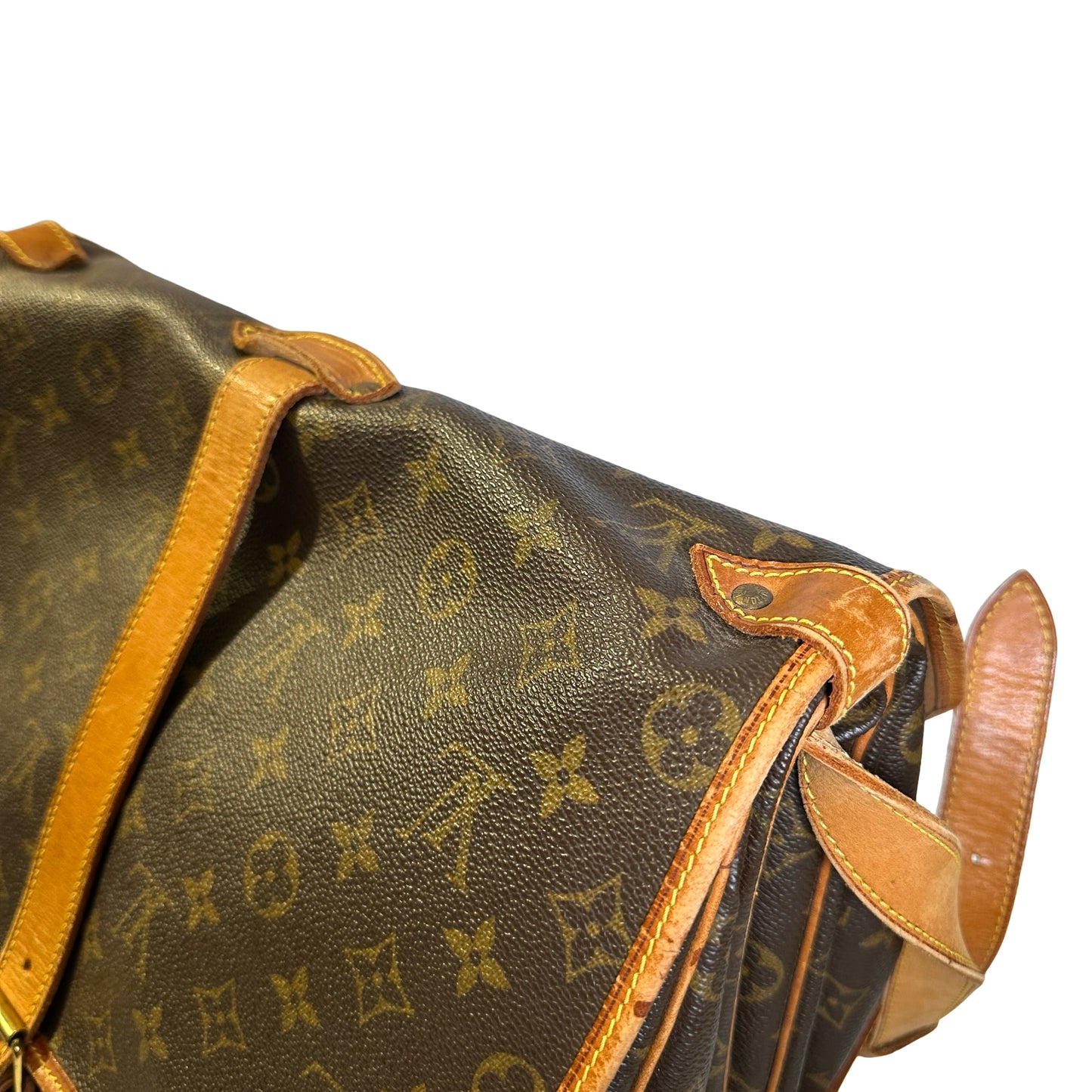 Used LOUIS VUITTON Monogram Saumur Messenger Bag Brown