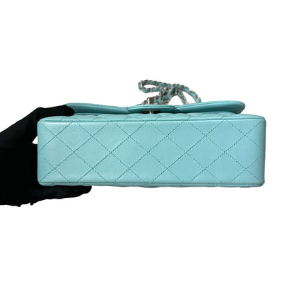 Used CHANEL Lambskin Leather CF 23 Shoulder Bag Blue PHW