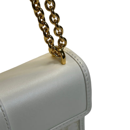 Used DIOR Dior Oblique Leather 30 Montaigne Shoulder Bag White Beige