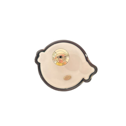 Used CHANEL Earth Brooch Accessories White