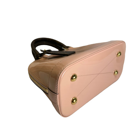 Used LOUIS VUITTON Monogram Vernis Alma Handbag Rose Velours Brown