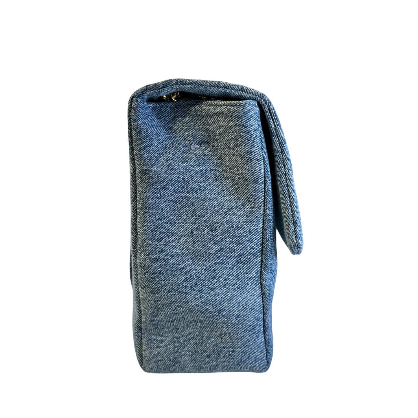 Used CHANEL Denim Classic Flap Chain Shoulder Bag Blue GHW