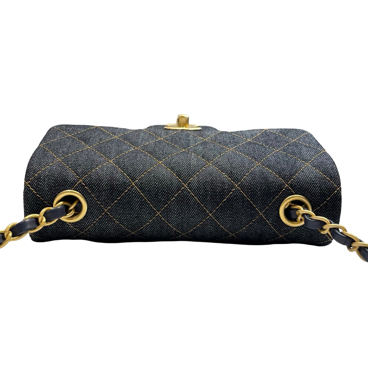 Unused Chanel Denim 20 Mini Flap Shoulder Bag Navy Blue GHW