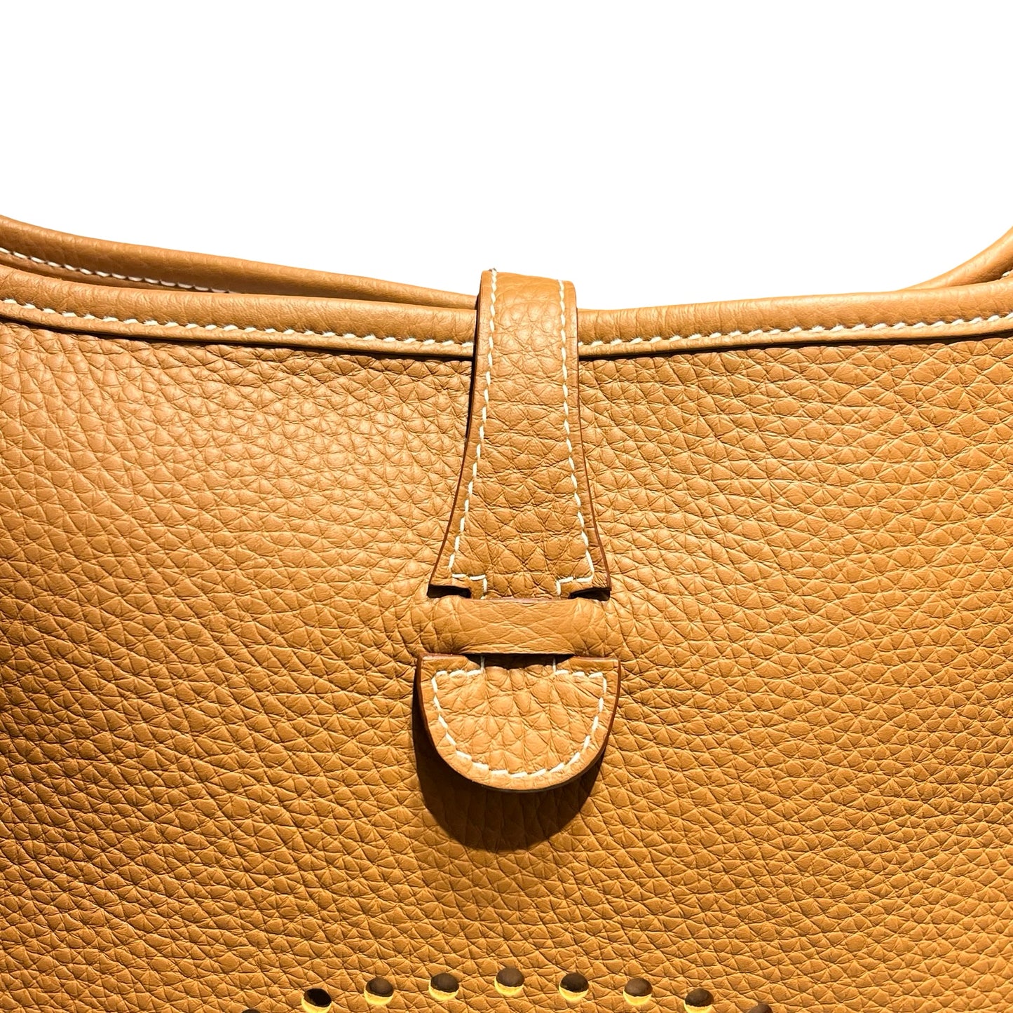 Used HERMÈS Clemence leather Evelyne 29 Shoulder Bag Brown