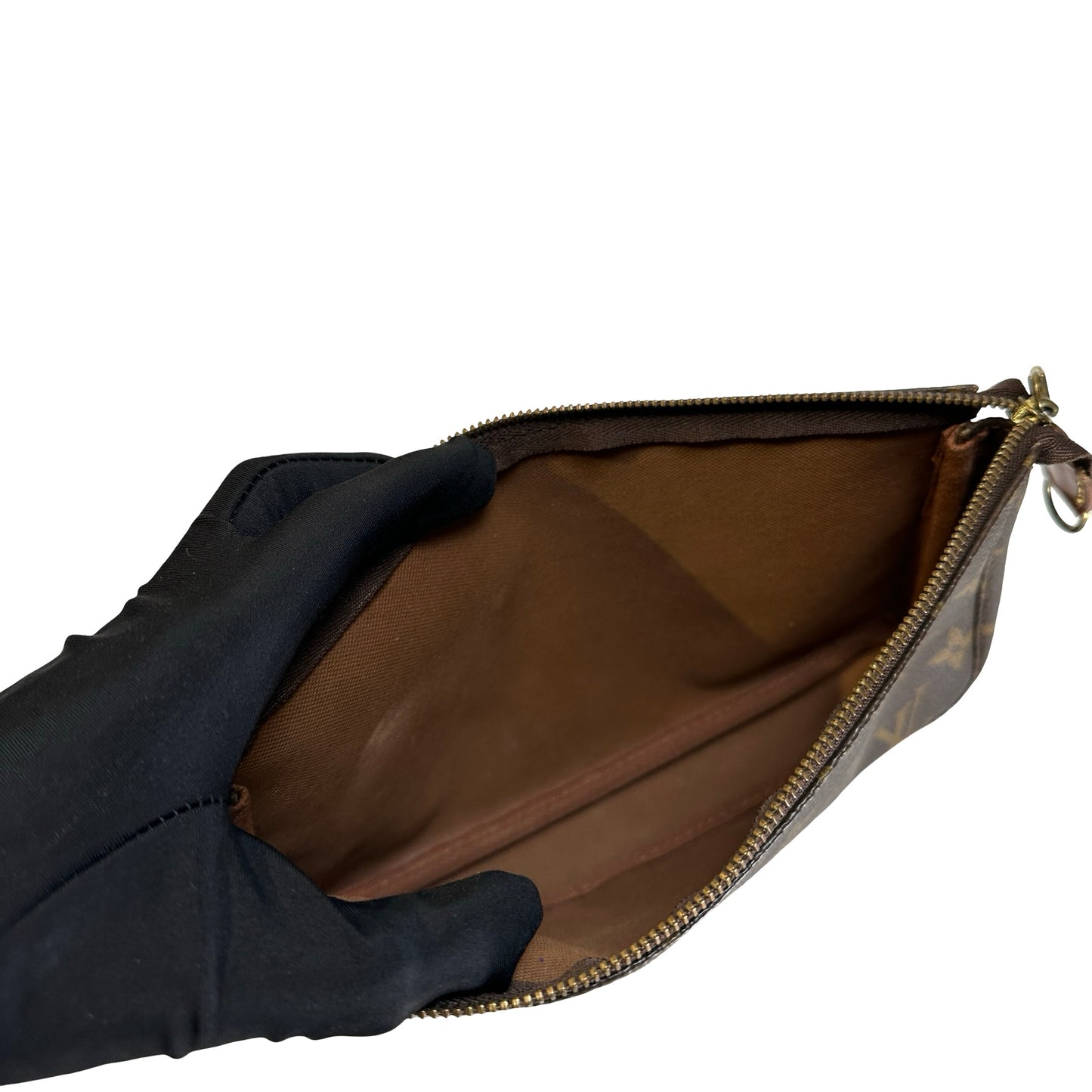 Used LOUIS VUITTON Monogram Canvas Pochette Accessoires Pouchette Brown Gold
