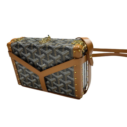 Used GOYARD Goyardine Minaudiere Crossbody Bag Black Brown