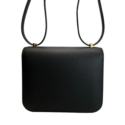 Brand New HERMES Epsom Mini Constance Cross body bag Black Gold