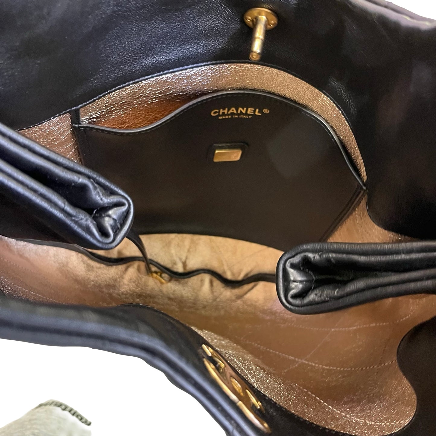 Used CHANEL Quilted Hobo Bag Hobo Bag Black Gold Hardware