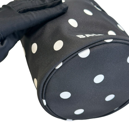 Used BALENCIAGA Polka Dot Wheel Drawstring Bucket Bag Bucket Bag Black White
