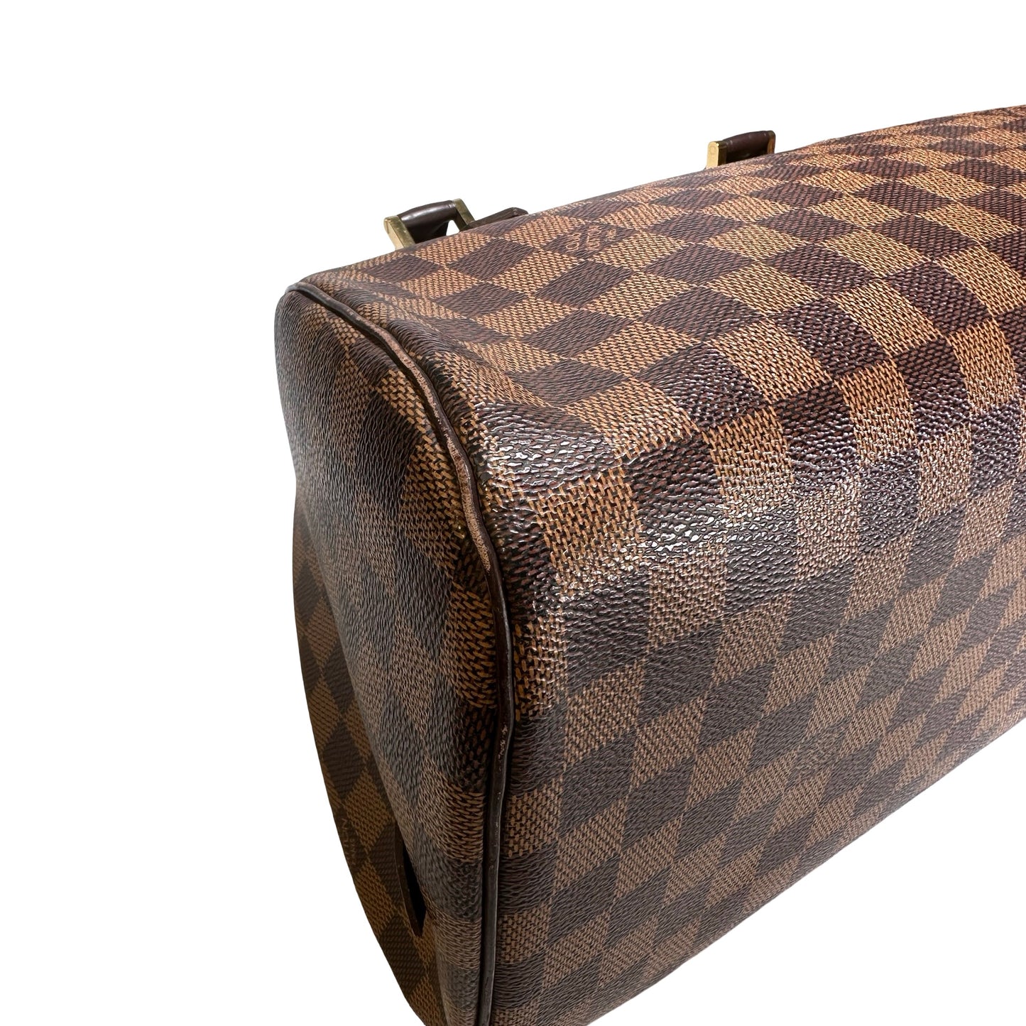 Used LOUIS VUITTON Damier Ebene Triana Handbag Brown GHW