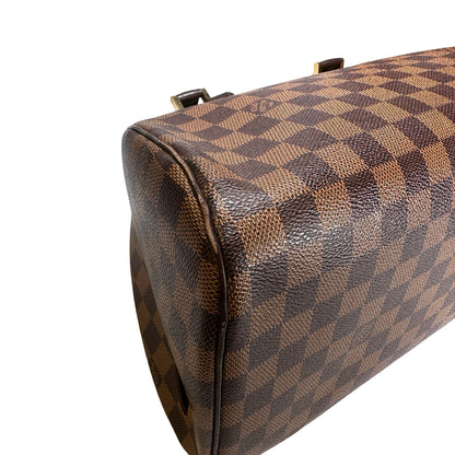 Used LOUIS VUITTON Damier Ebene Triana Handbag Brown GHW