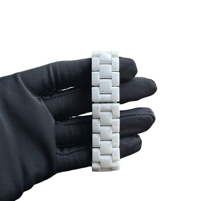 Used CHANEL White Ceramic Diamond J12 Watch White Silver