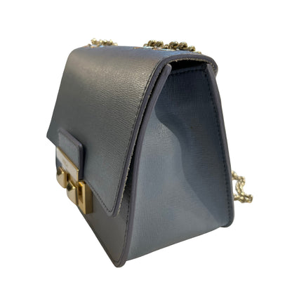 Used FURLA Calfskin Leather Furla Crossbody Cross Body Bag Blue GHW