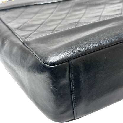 Used CHANEL Lambskin Leather Vintage 31 Small Handbag Black GHW