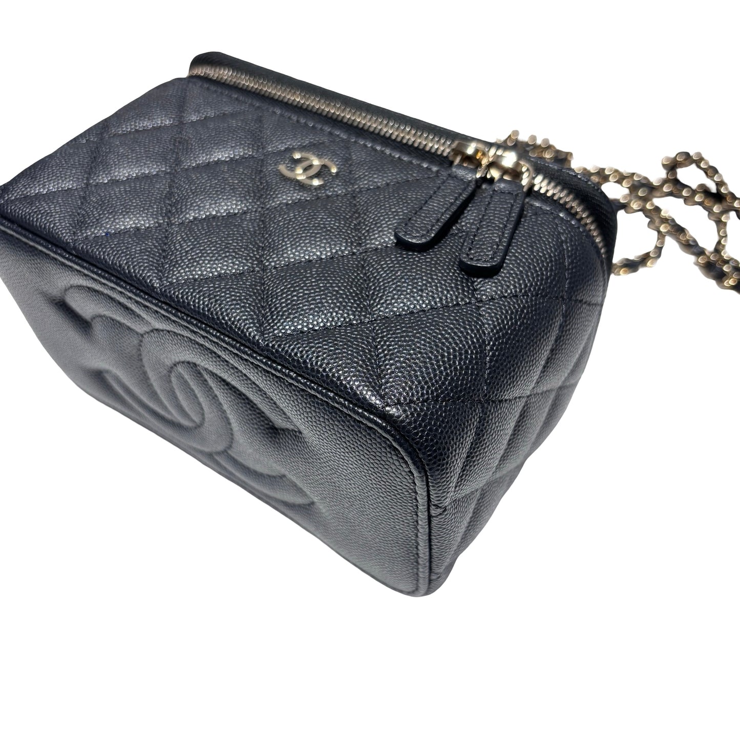 Used CHANEL Vanity Case Chain Shoulder Bag Black GHW