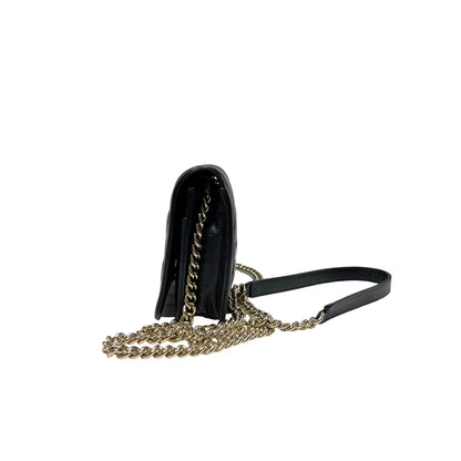 Used Chanel Lambskin Leather WOC Shoulder Bag Black GHW