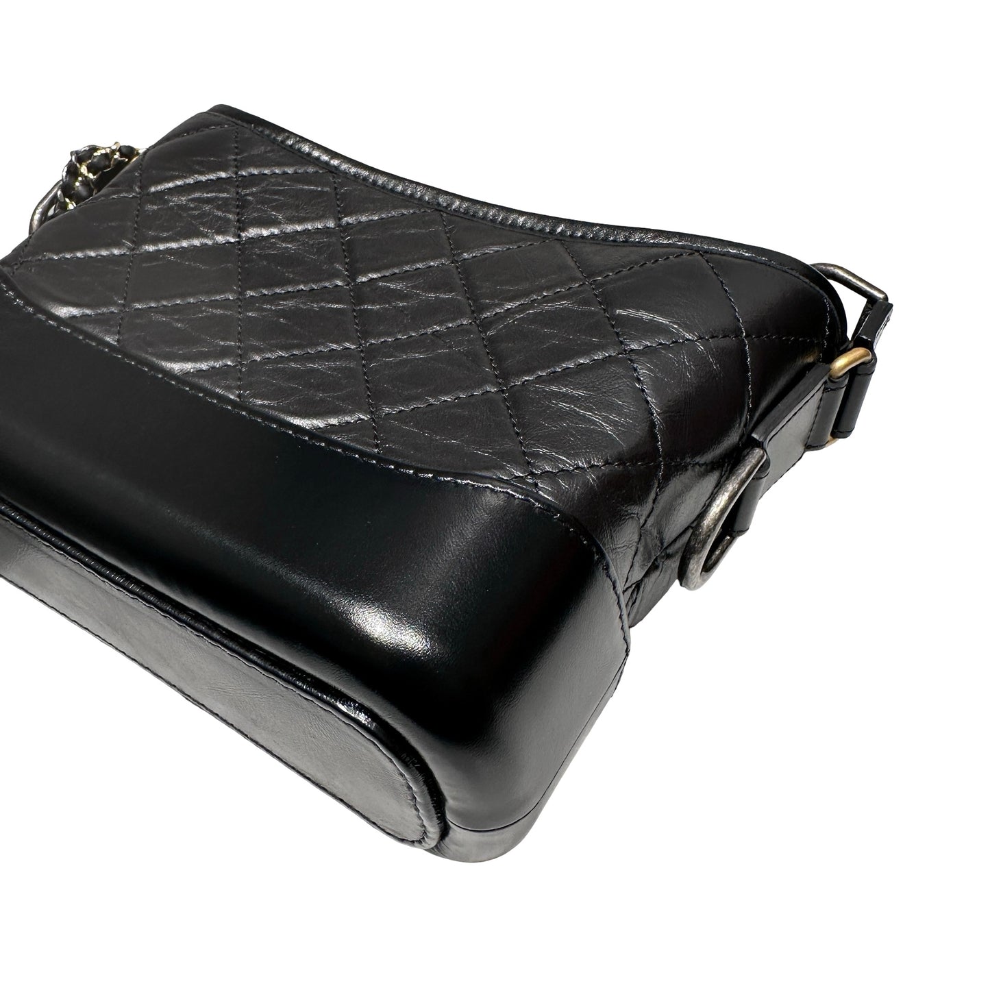 Used CHANEL Gabrielle small Chain Shoulder Bag Black PHW