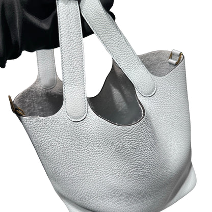 Unused HERMÈS Picotin 22 Handbag Blue GHW