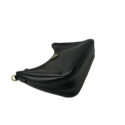 Used PRADA Calfskin Leather 3-in-1 Shoulder Bag GHW Black