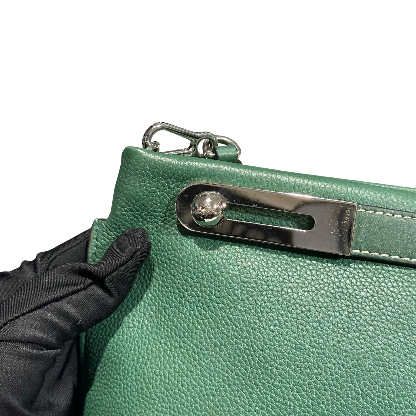 Used LOEWE Cross Body Bag GREEN PHW