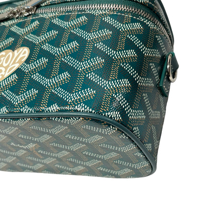 Used GOYARD Canvas Vanity Case Cross Body Bag Green PHW
