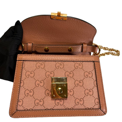 Used GUCCI GG CANVAS Ophidia GG Supreme Mini Chain Shoulder Bag Pink GHW