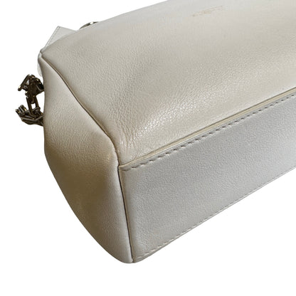 Used CHRISTIAN DIOR Leather Miss Dior Promenade Pouch Chain Shoulder Bag White GHW