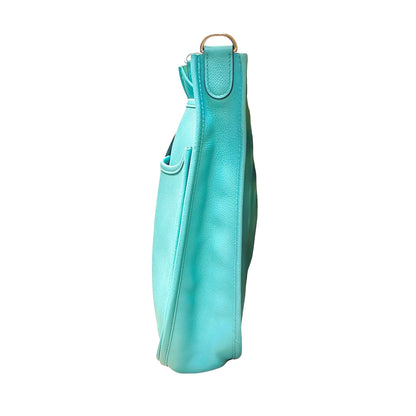 Used HERMÈS Evelyne Shoulder Bag 3P Bleu Atoll PHW
