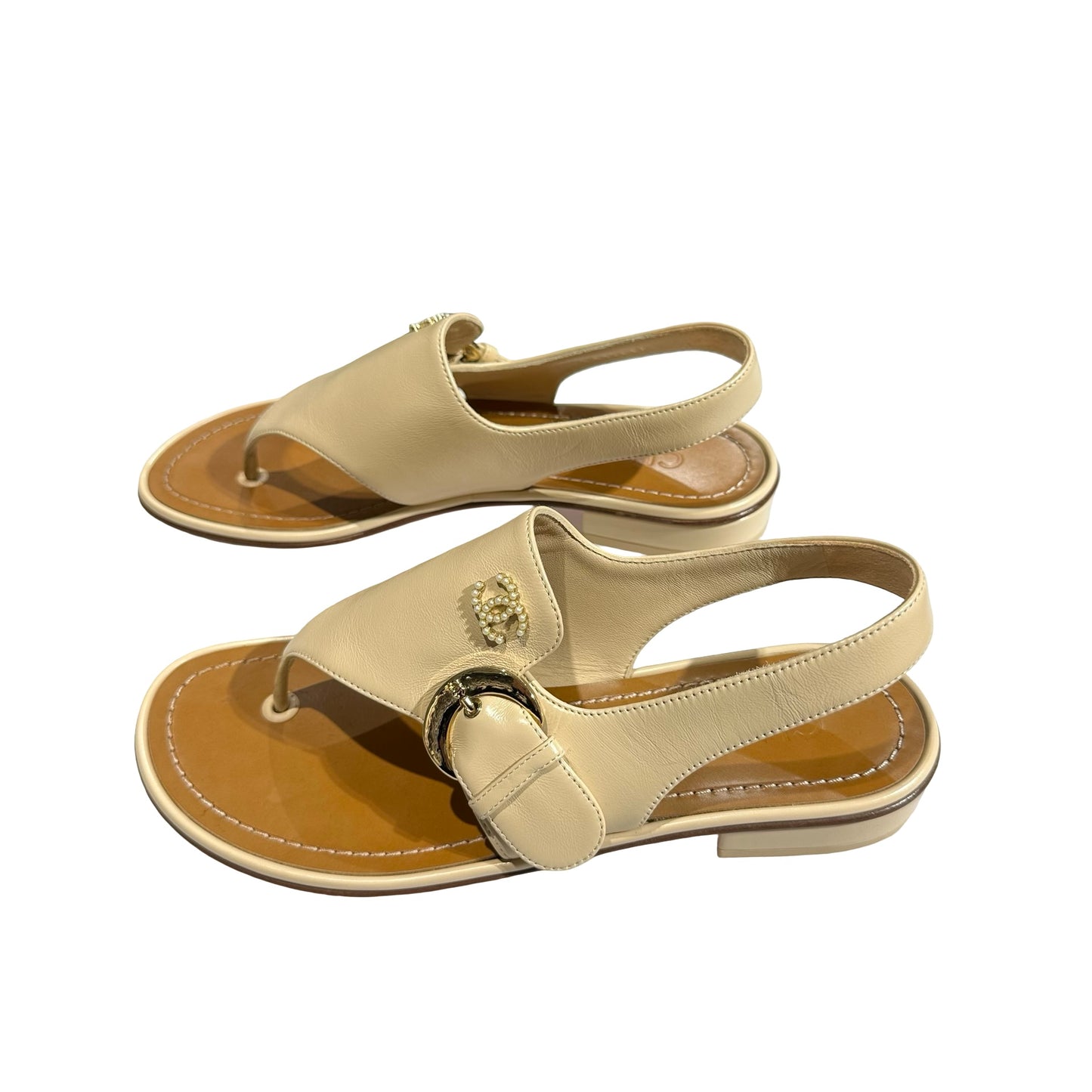 Used CHANEL Sandals Beige Sandals Beige