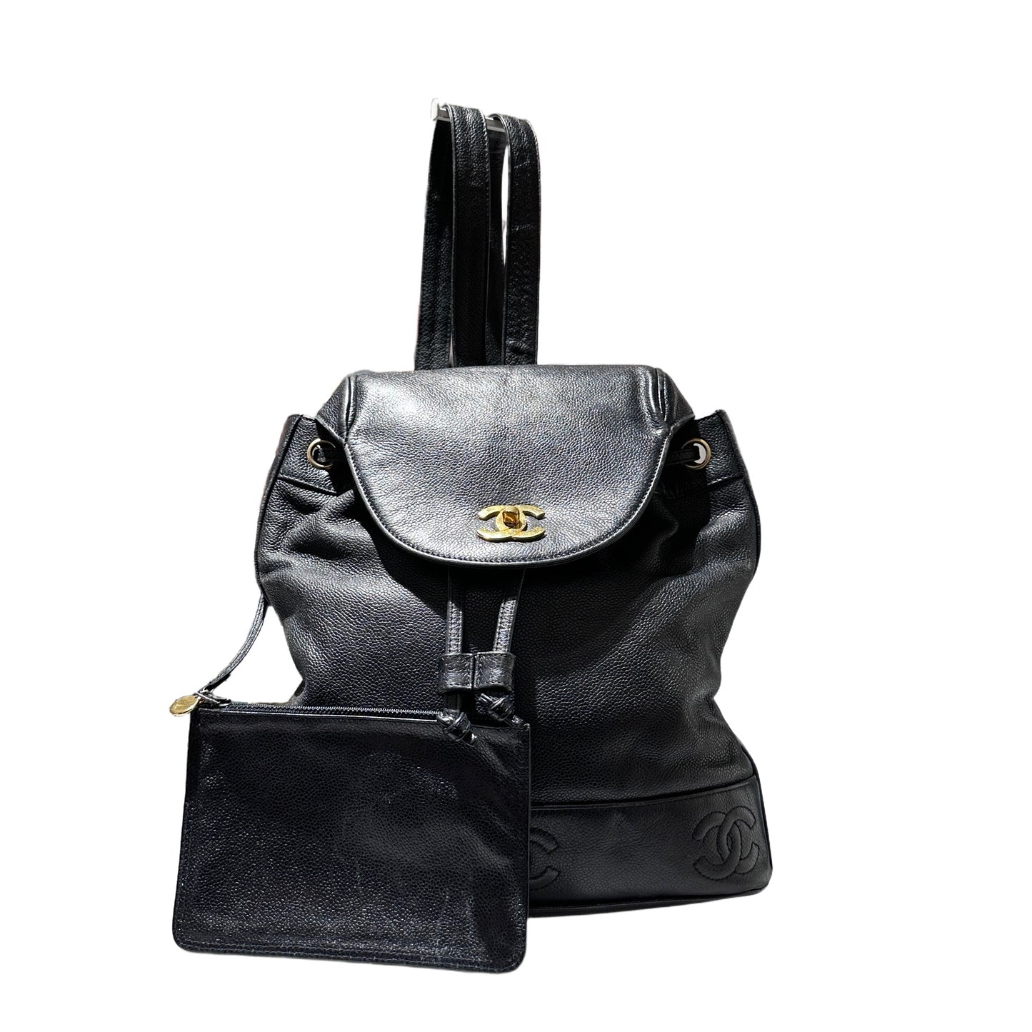 Used CHANEL Backpack Black GHW