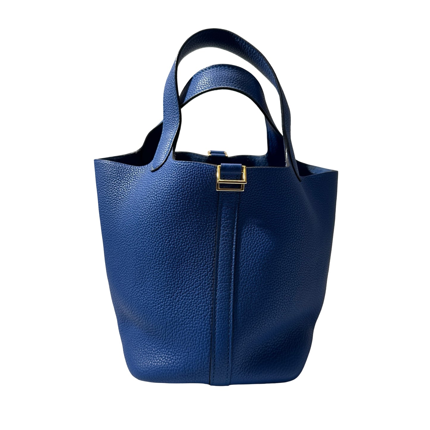 Used HERMÈS Clemence leather Picotin 18 Handbag bleu electrique PHW