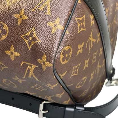 Used LOUIS VUITTON Monogram Macassar Keepall Bandouliere Travel Bag Brown Black