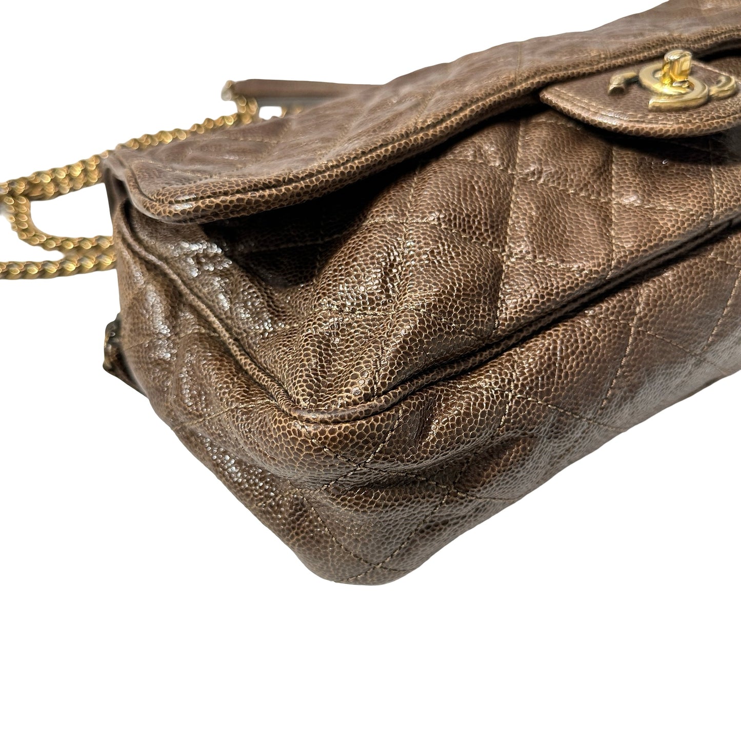Used CHANEL Shoulder Bag Brown GHW