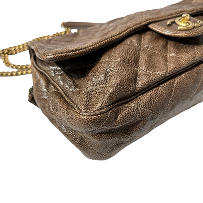 Used CHANEL Shoulder Bag Brown GHW