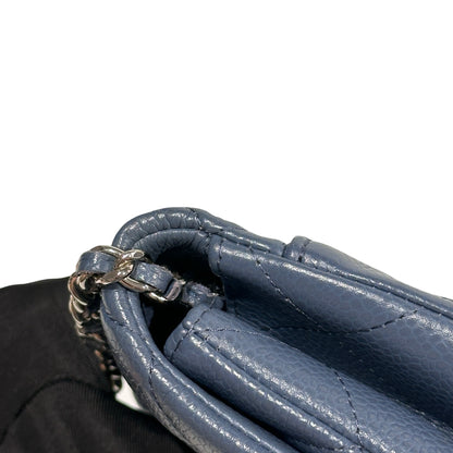 Chanel Caviar Leather FLAP Shoulder Bag Blue PHW