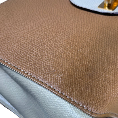 Used LOEWE Lambskin Leather Vintage Shoulder Shoulder Bag Beige Yellow